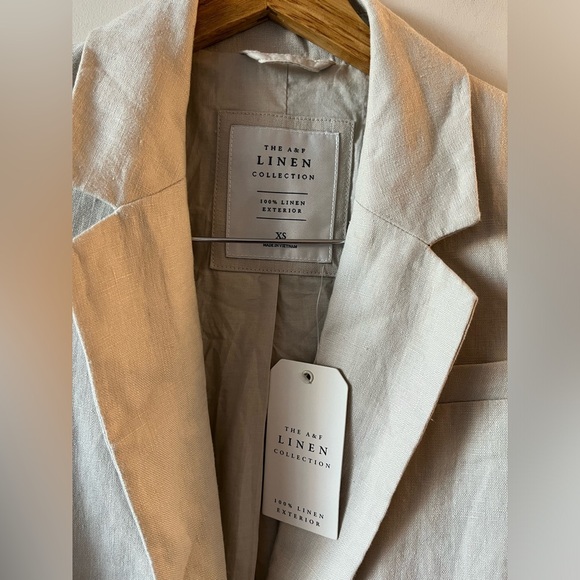 NWT Abercrombie & Fitch The A&F Linen Collection Linen Blazer - Picture 4 of 11